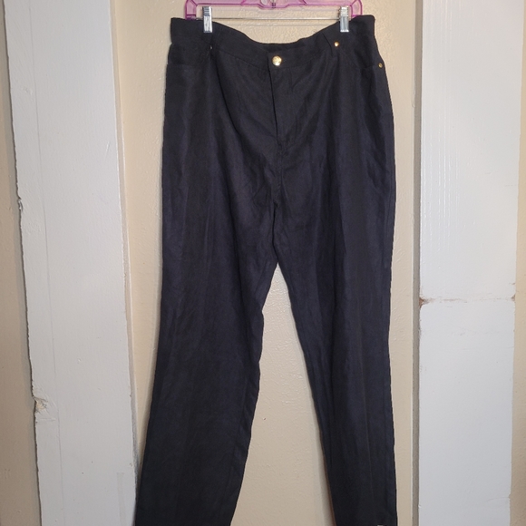 Drapers And Damons Pants Suede Soft Bottom Black Womens Size 18 - Picture 1 of 10